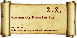 Körmendy Konstantin névjegykártya